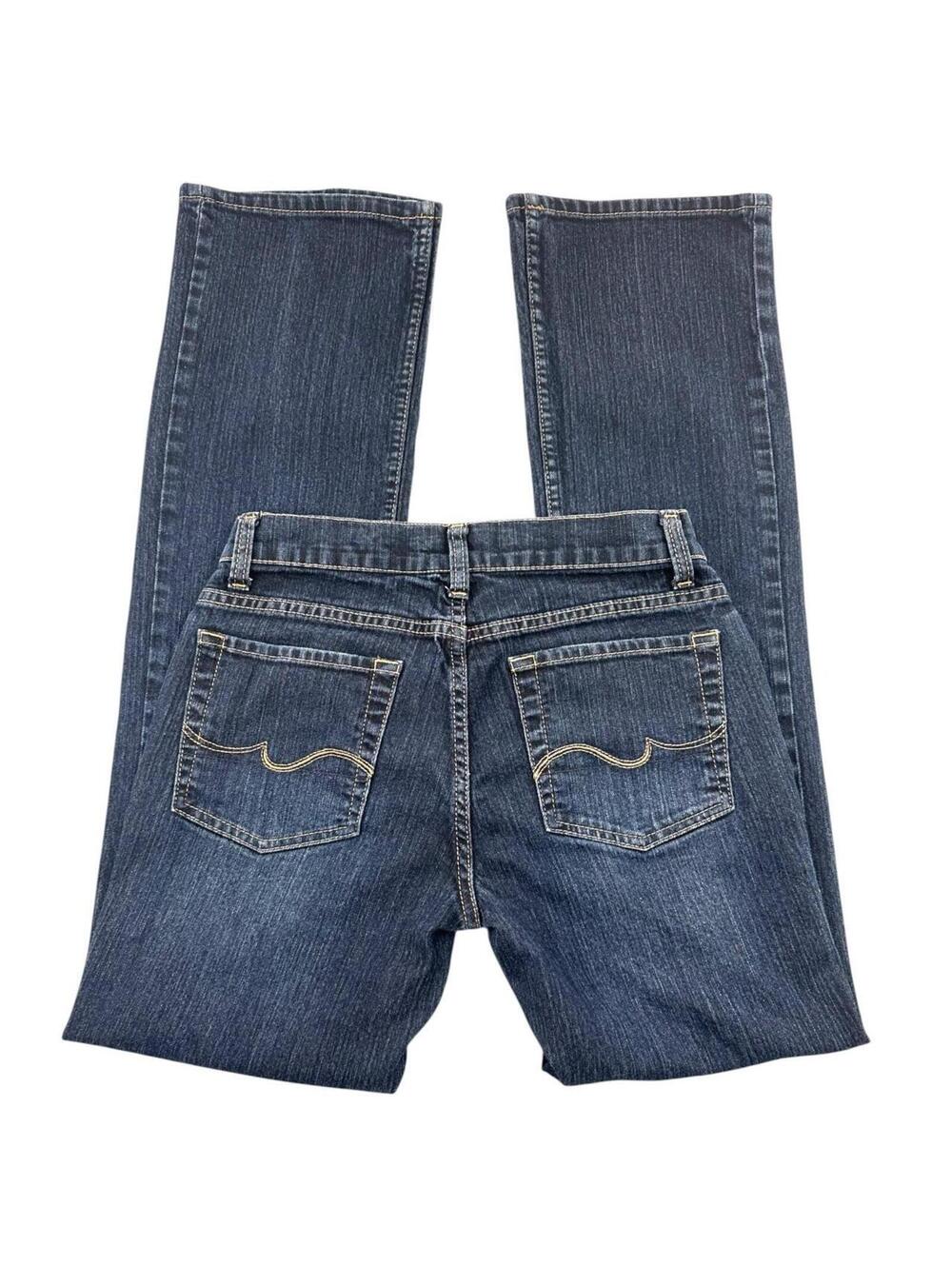 No Boundaries Y2K Vintage Bootcut Jeans Mid Low Rise Dark Indigo with Signature